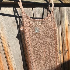 Mesh sequin tank top